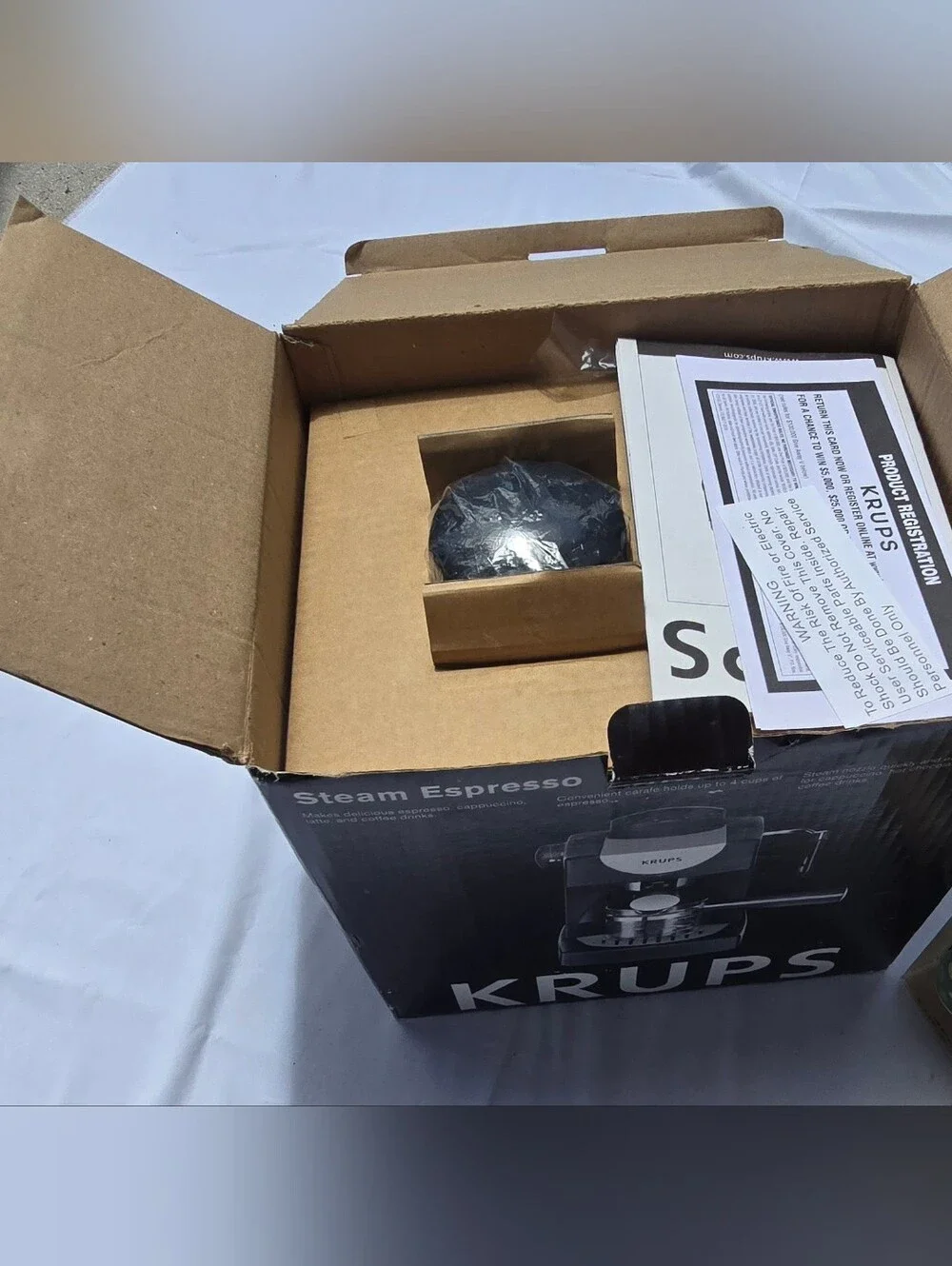New KRUPS Steam Espresso Machine FND1 — Black Complete With Box
